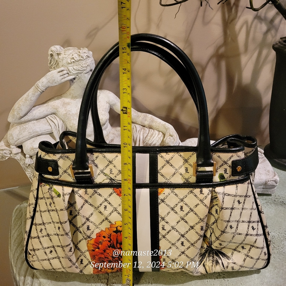 L.A.M.B. by Gwen Stefani Richmond Marigold Satchel Leather PVC Designer Bag #43] - Picture 9 of 17